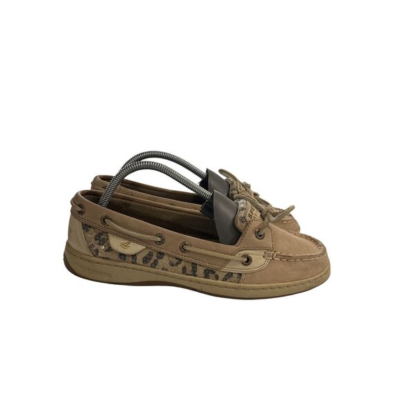 Sperry Top-Sider Women's size 7.5M Tan Leopard Leather Casual Loafers Boat Shoes - Picture 5 of 8